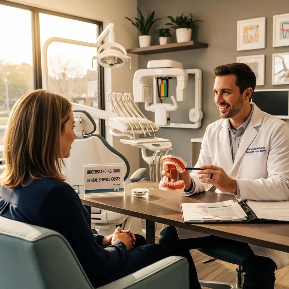 Dental consultation scene highlighting the importance of understanding dental service costs