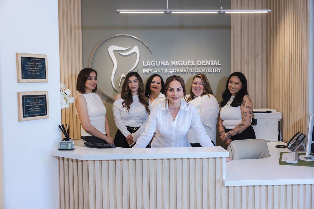 The Laguna Niguel Dental team led by Dr. Azadeh Ashtiany at our grand opening event on May 7, 2026, welcoming patients from Laguna Niguel and Aliso Viejo