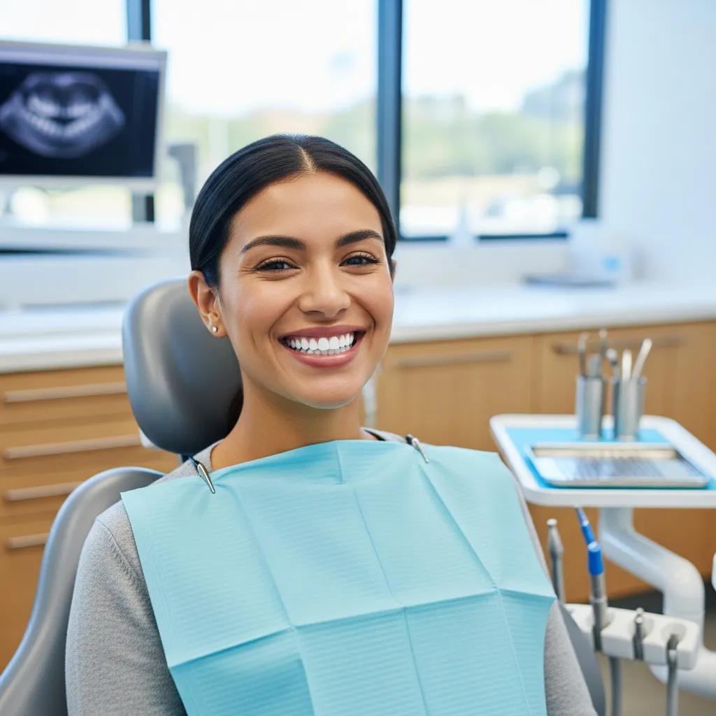 Patient smiling confidently after cosmetic dental treatment, showcasing cosmetic dentistry services