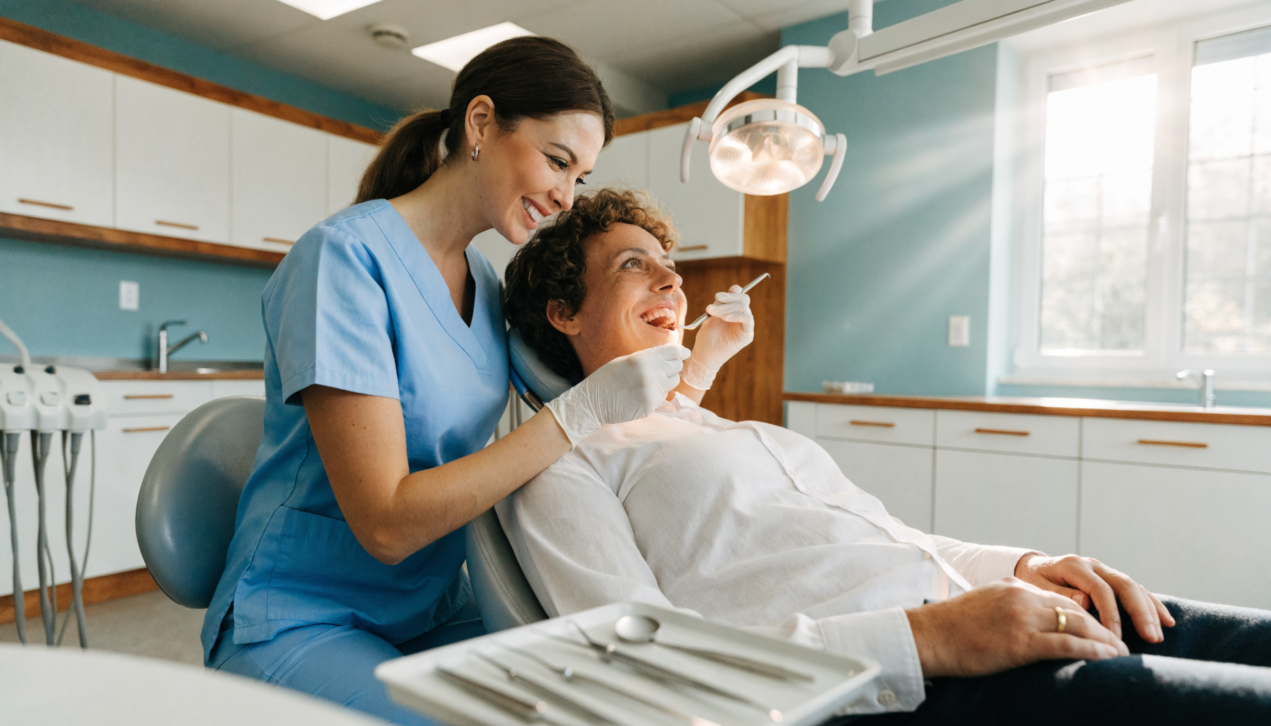 Dental hygienist performing a routine dental checkup and cleaning in Laguna Niguel at Laguna Niguel Dental